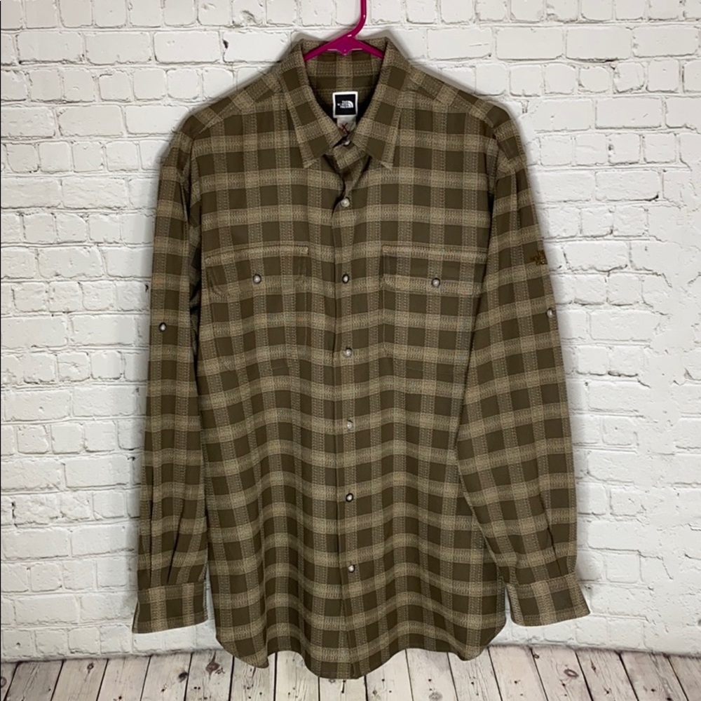 Vintage North Face Button-up Brown Flannel Shirt M
